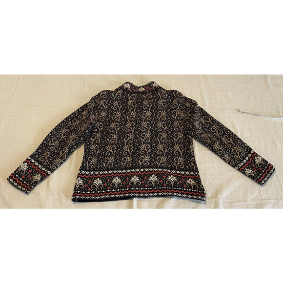 Nomadic Traders Sweater Womens Medium Fair Isle Cottage Core Zipping Cardigan - Picture 4 of 14